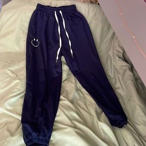 Navy blue graphic sweatpants